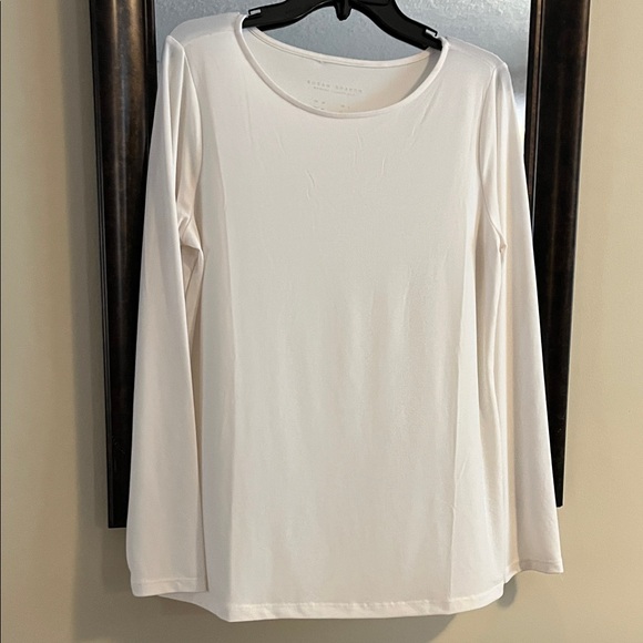 Susan Graver Modern Essentials Cream Top - Picture 5 of 6